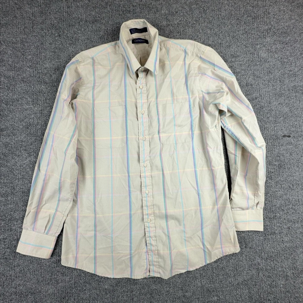 Vintage Generra Shirt Mens Large Multicolor Plaid Long Sleeve‎ Button Up Casual